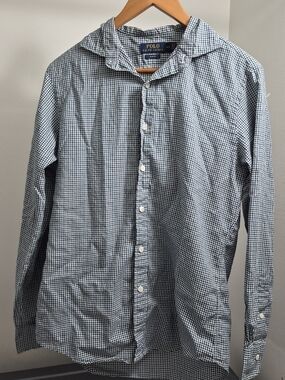 Polo by Ralph Lauren Men's Blue Check Button-Down Shirt